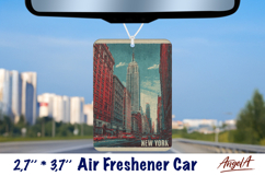 Car Air Freshener sublimation Vintage design New York City Product Image 1