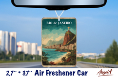 Car Air Freshener sublimation Vintage collage country design Product Image 13