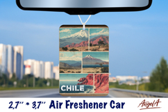 Car Air Freshener sublimation Vintage collage design Chile Product Image 1