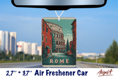 Car Air Freshener sublimation Vintage collage country design Product Image 14