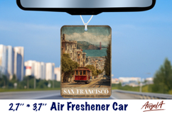 Car Air Freshener sublimation Vintage design San Francisco Product Image 1