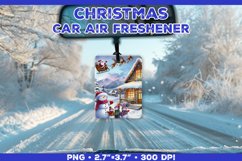 Christmas Car Air Freshener Sublimation Design Template PNG Product Image 1