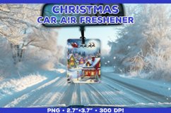 Christmas Car Air Freshener Sublimation Design Template PNG Product Image 1