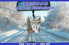 Christmas Car Air Freshener Sublimation Design Template PNG Product Image 1