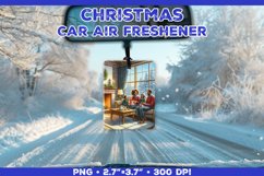 Christmas Car Air Freshener Sublimation Design Template PNG Product Image 1