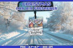 Christmas Car Air Freshener Sublimation Design Template PNG Product Image 1
