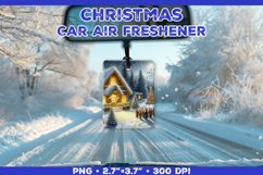 Christmas Car Air Freshener Sublimation Design Template PNG Product Image 1