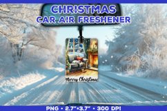 Christmas Car Air Freshener Sublimation Design Template PNG Product Image 1