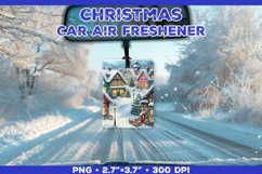 Christmas Car Air Freshener Sublimation Design Template PNG Product Image 1