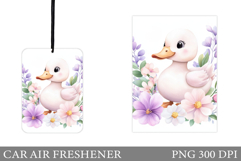 Cute Duck Car Air Freshener Design. Cute Duck Sublimation Product Image 1