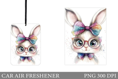 Cute Bunny Car Air Freshener Design. Cute Bunny Sublimation Product Image 1