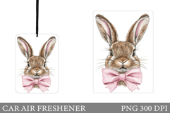 Cute Bunny Car Air Freshener Design. Cute Bunny Sublimation Product Image 1