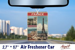 Car Air Freshener sublimation Vintage collage country design Product Image 4