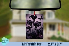 Air Freshener Car | Black flowers sublimation Product Image 1