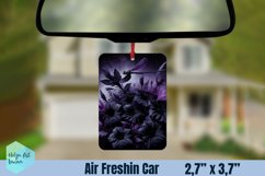 Air Freshener Car | Black flowers sublimation Product Image 1