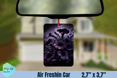Air Freshener Car | Black flowers sublimation Product Image 1