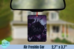 Air Freshener Car | Black flowers sublimation Product Image 1