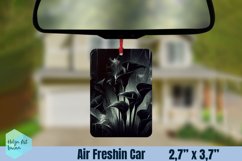 Air Freshener Car | Black flowers sublimation Product Image 1