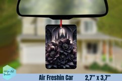 Air Freshener Car | Black flowers sublimation Product Image 1