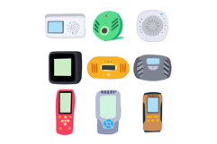 air quality monitor set cartoon vector illustration Product Image 1