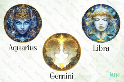 Air Signs Brilliant Zodiac Sublimation Clipart Product Image 1