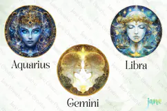 Air Signs Brilliant Zodiac Sublimation Clipart Product Image 1