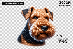 airedale terrier clipart, airedale png, dog clipart, dog png, sublimation design, happy dog art, pet clipart, animal png, dog lover gift, printable clipart