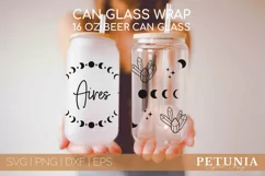Zodiac Sign svg being used as a beer can glass wrap