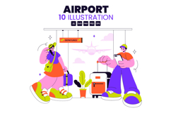 10 Airport Vector Illustration Product Image 1