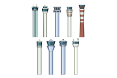 Collection of modern airport control tower illustrations for Product Image 1