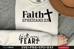 Faith Ephesians Sleeve SVG, Christian SVG Design Product Image 1