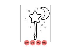 Magic Star Wand Vector Illustration Design Product Image 1