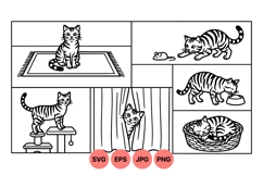 Hand Drawn Cat Illustration Clipart Product Image 1
