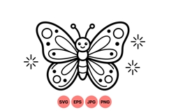 Cute Butterfly Outline Svg For Craft Use Product Image 1