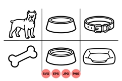 Minimal Dog Icon Line Art Clipart Design Product Image 1