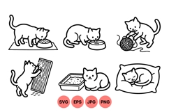 Hand Drawn Cat Life Svg Clipart Product Image 1