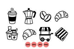 Coffee And Pastry Icon Svg Design For Cafe Use Product Image 1