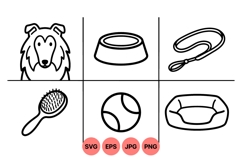 Hand Drawn Dog Care Essentials Clipart Product Image 1