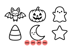 Cute Halloween Icons Vector Clipart For Crafts Product Image 1