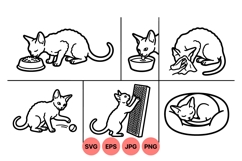 Line Art Cat Illustrations For Pet Projects Product Image 1