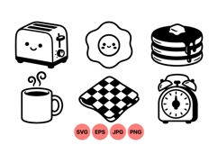 Cute Breakfast Vector Icon For Crafts Product Image 1