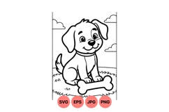Cute Puppy Dog Coloring Svg Illustration Product Image 1