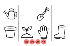 Hand Drawn Garden Tools Svg Icons Product Image 1