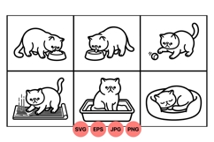 Line Art Cat Illustration For Crafts Product Image 1