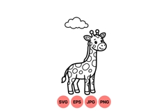 Adorable Baby Giraffe Vector Illustration For Kids Product Image 1