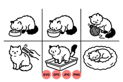 Cute Cat Clipart Illustrations For Pet Care Designs Product Image 1