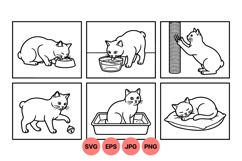 Line Art Cat Clipart Illustrations For Crafts Product Image 1