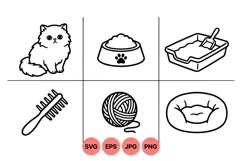Lineart Cat Care Icon Design Product Image 1