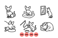 Hand Drawn Hairless Cat Clipart Illustrations Product Image 1