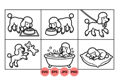 Hand Drawn Poodle Dog Vector Clipart Illustrations Product Image 1